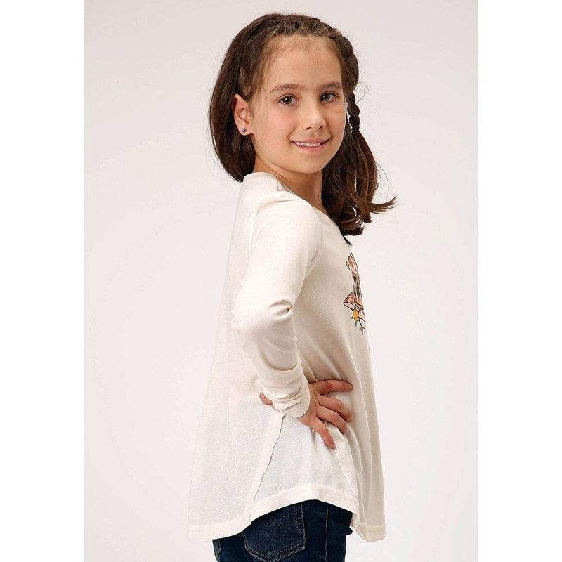 Roper Apparel Girls Cream Scoop Neck Tee