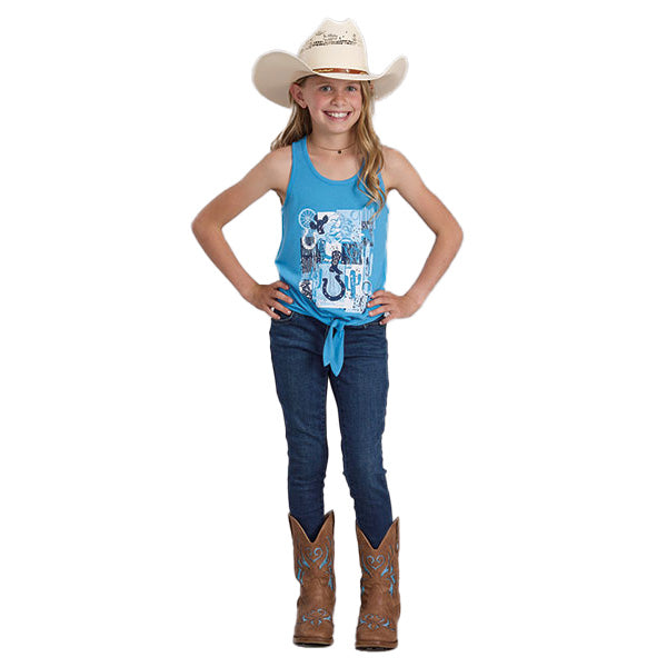 ROPER Girls Blue Racerback Tank