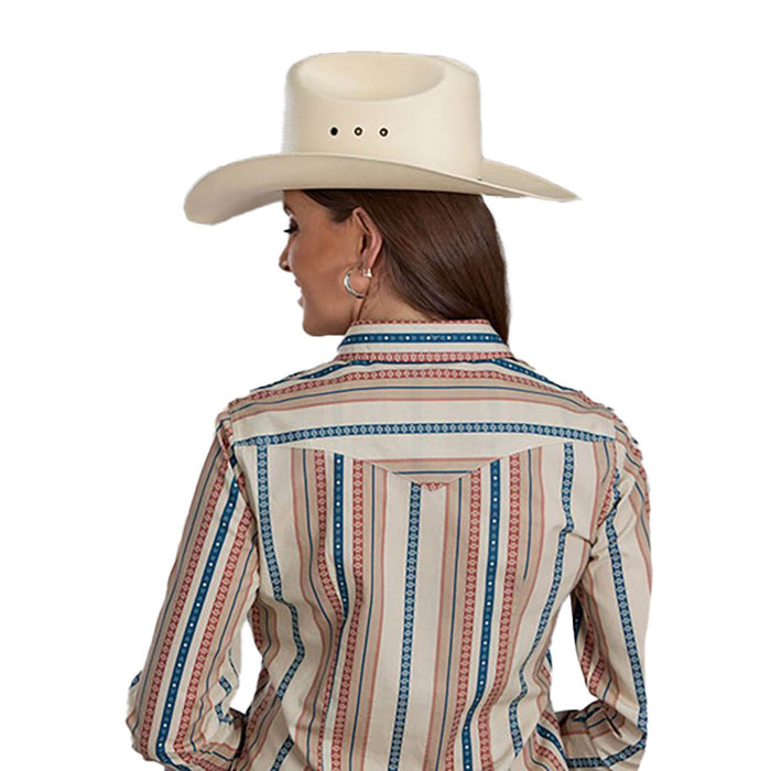 ROPER Women's Aztec Stripe Pearl Snap Shirt