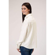Roper Apparel Womens Cream Corduroy Western Blouse