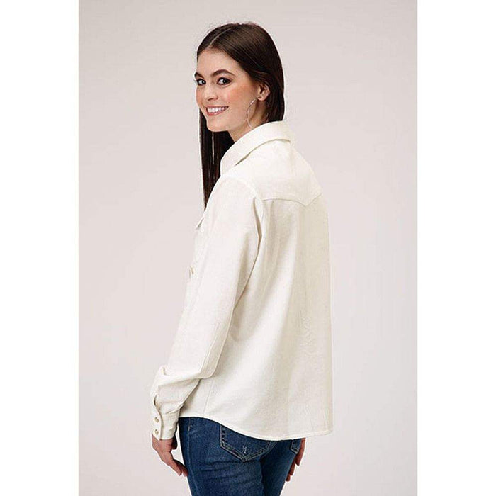 Roper Apparel Womens Cream Corduroy Western Blouse