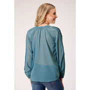 Roper Apparel Womens Poly Georgette Peasant Blouse