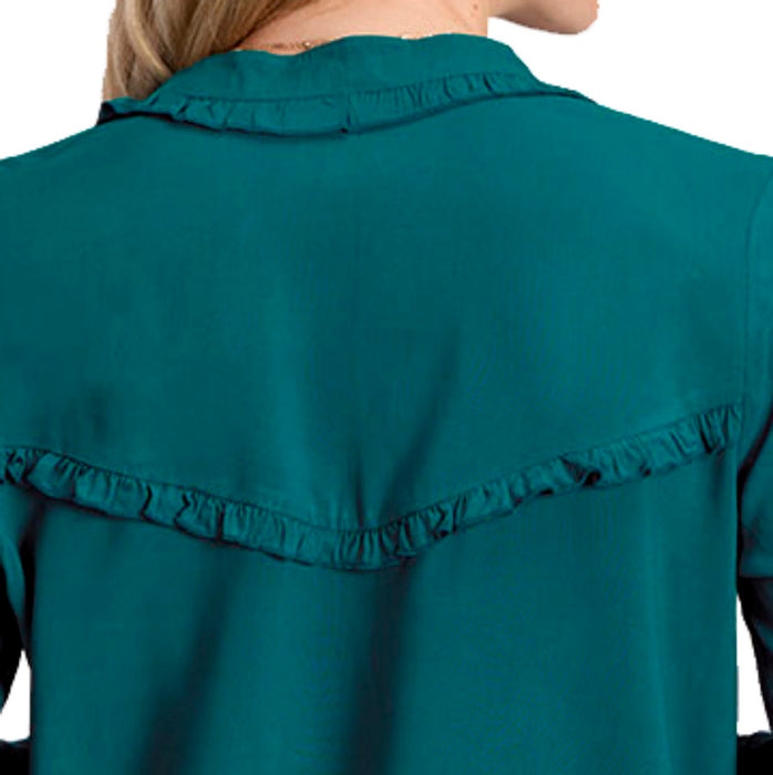 ROPER Womens Teal Blue Long Sleeve Shirt