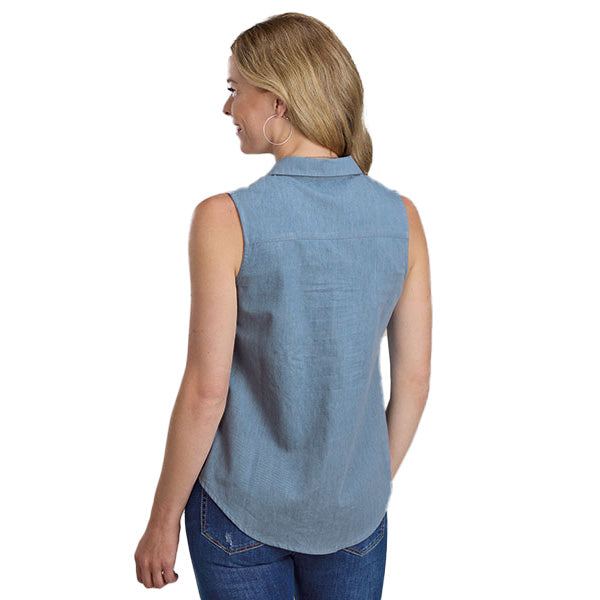 ROPER Womens Embroiderd Denim Blouse