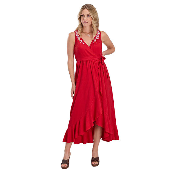 fitted lace wedding dress Roper Womens Red Ruffle Hem Dress, S