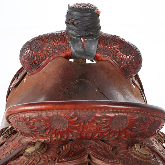 NRS Used 15in Sunflower Tooled Ranch Roper