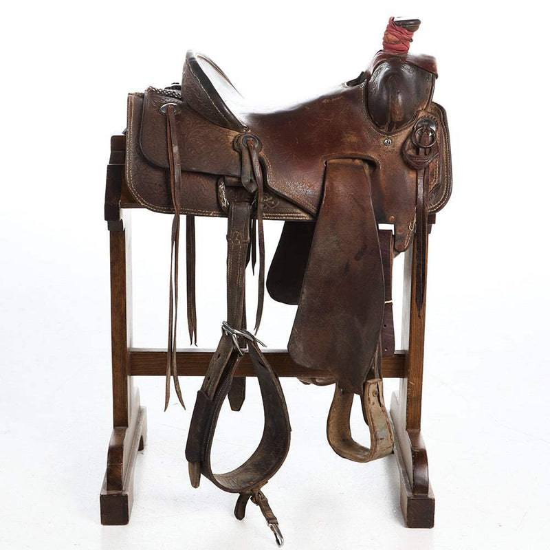 Slim Stevenson Saddlery Used 15in Ranch Roping Saddle