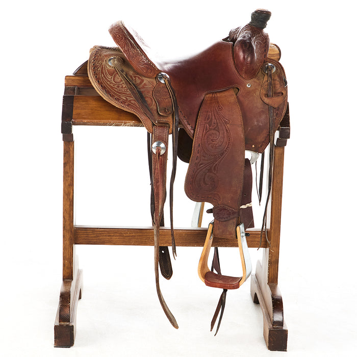 Trent Ward Used 14in Oak Leaf Tooled Ranch Roper