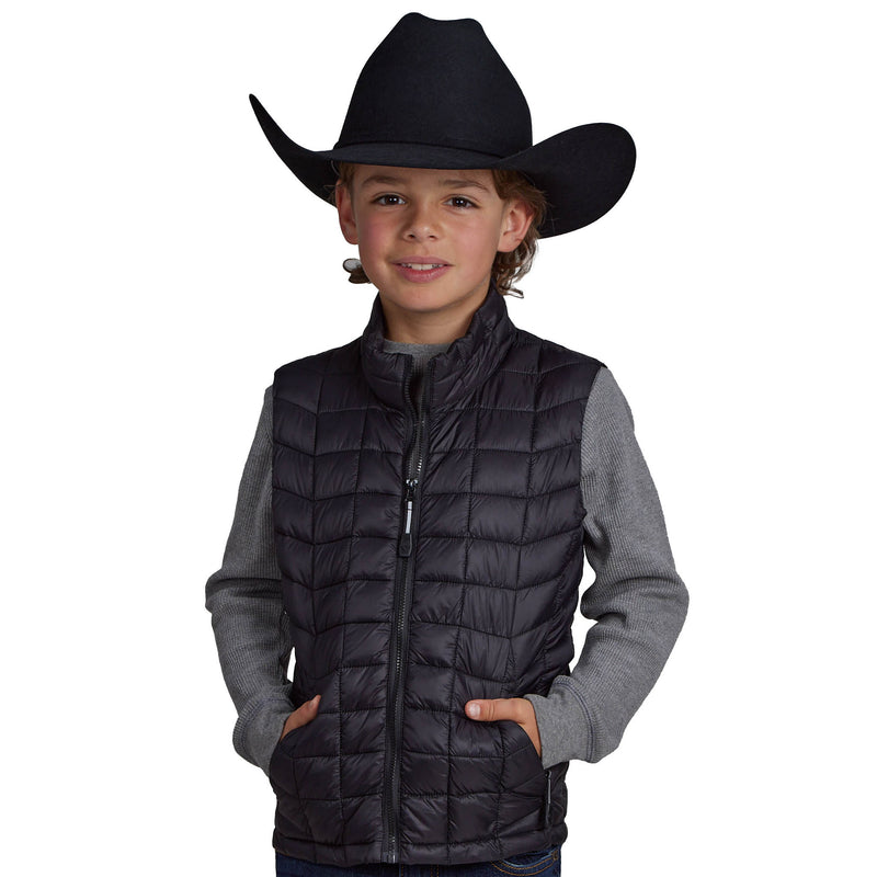 ROPER Boys Black Puffer Vest
