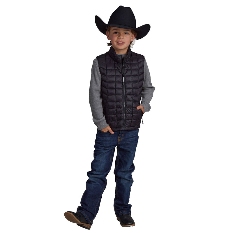 ROPER Boys Black Puffer Vest