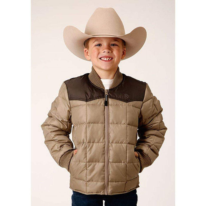 Roper Apparel Boy's Tan and Brown Polyfilled Jacket