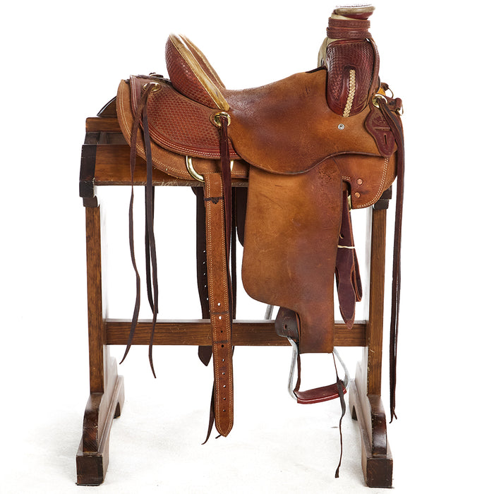 Srs Saddlery Used 14in Basket Stamp SRS Ranch Roper
