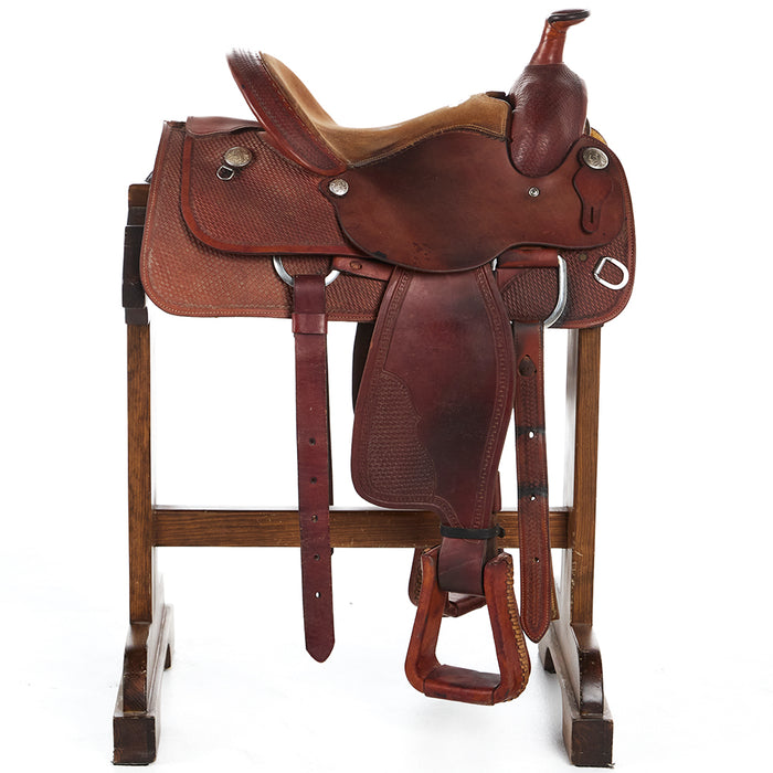 Alamo Saddlery Used 14.5in Baby Basket Padded Seat Ranch Roper