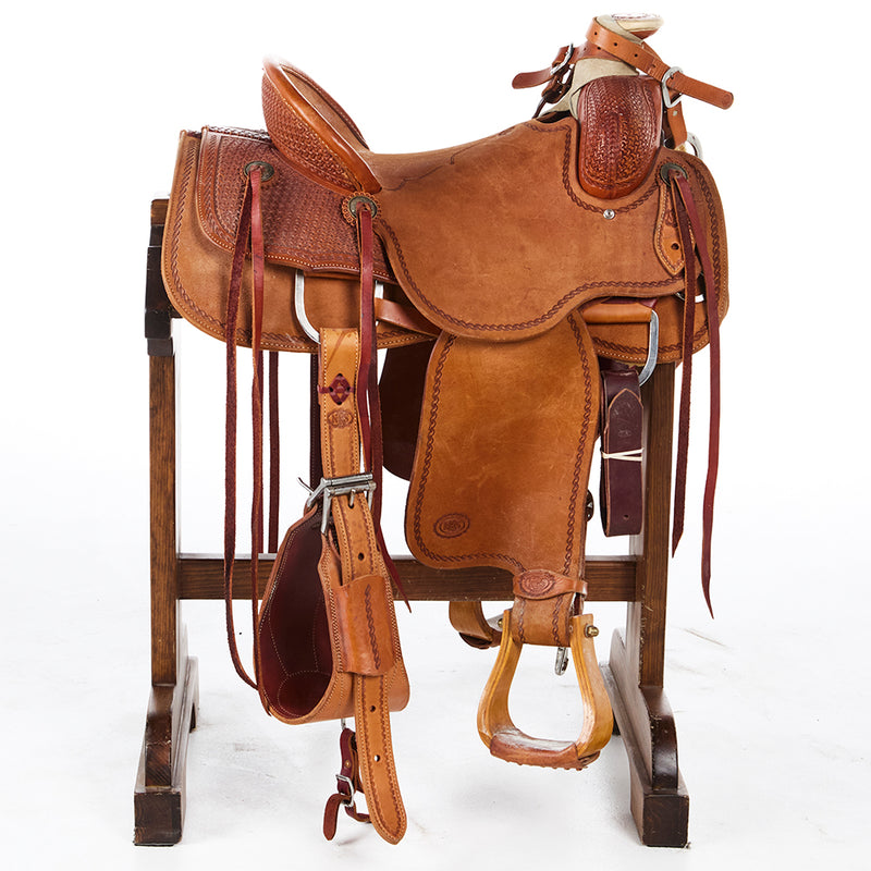 Nrs Pro Series Used 16in Spider Stamp with Rope Border Ranch Roper