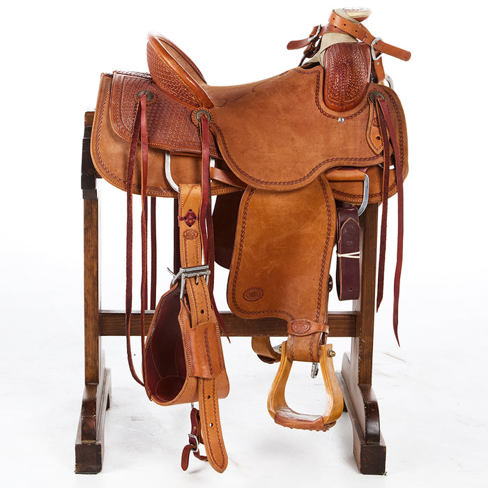 Nrs Pro Series Used 16in Spider Stamp with Rope Border Ranch Roper