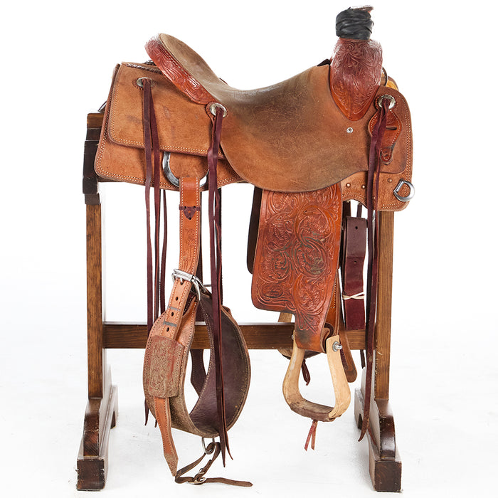 Trent Ward Used 15.5in 1/8 Breed Floral Ranch Roper