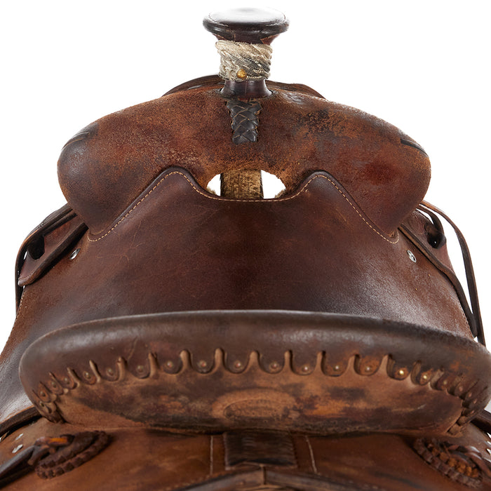 Stockmans Saddlery Used 15in Roughout Plate Rig Ranch Roper Saddle