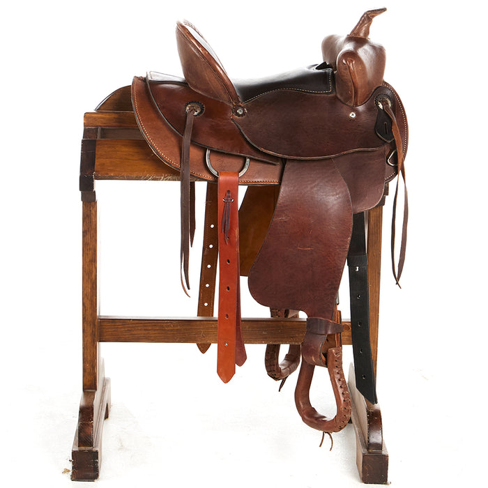American Saddlery Used 15in Roughout Ranch Rope Saddle