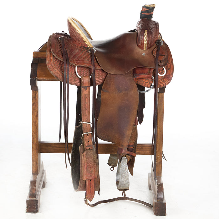 Teskey's Used 14in Large Basket Stamp Ranch Roper