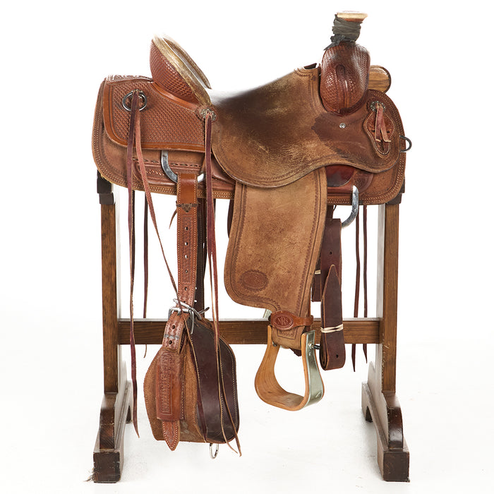 Nrs Competitor Series Used 15in 1/2 Breed Basket Stamp Olin Young Ranch Roper