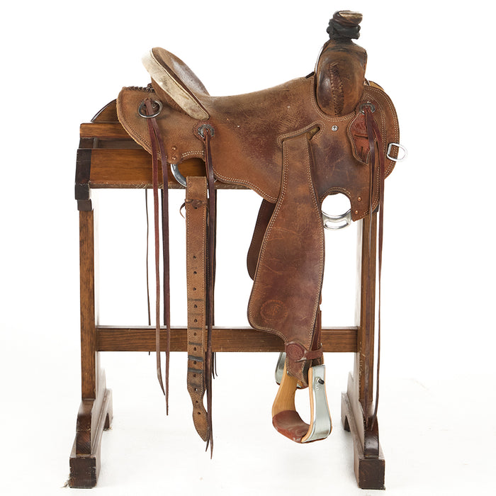 Nrs Competitor Series Used 14.5in Roughout Seat Rig Strip Down Ranch Roper