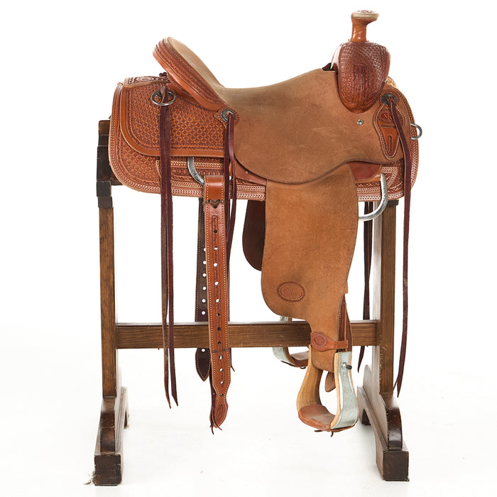 Nrs Competitor Series Used 15.5in Waffle Stamp Barbed Wire Border Ranch Roper