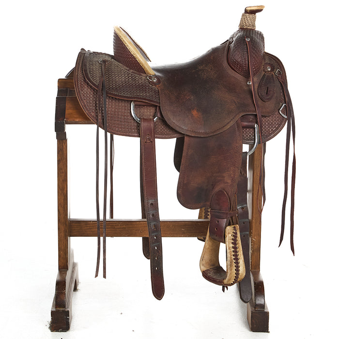 High Horse By Circle Y Used 15.5in Basket Stamp Ranch Roper with 7in Gullet