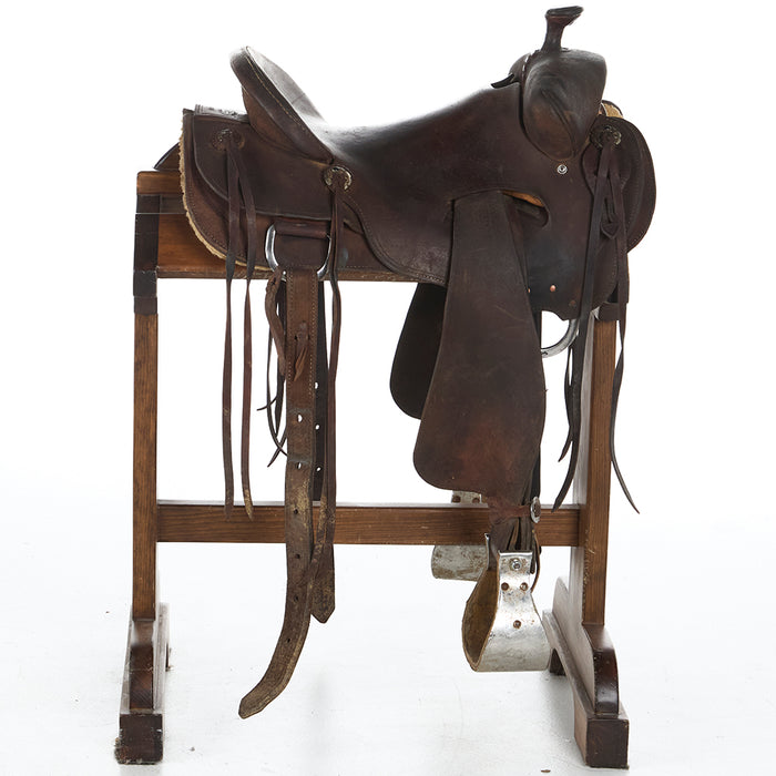 Grasshopper Saddlery Used 16in Slickout Seat Rig Ranch Roper