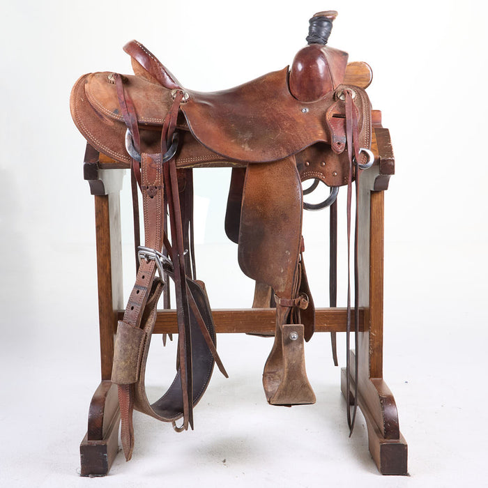 Trent Ward Used 15.5in Roughout Ranch Roper with Latigo Strings