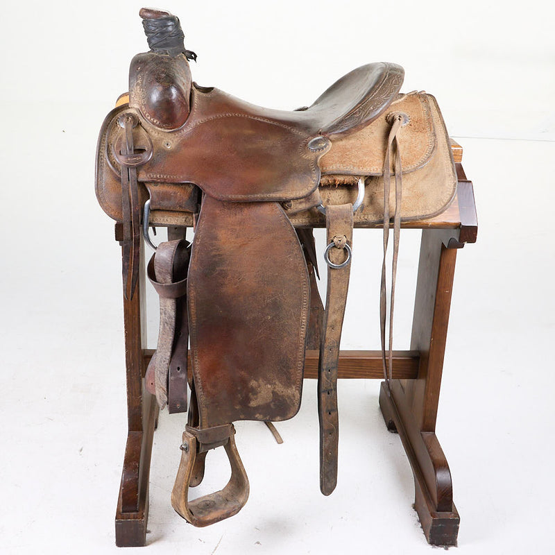 Billy Cook Used 16in 1/2 Floral Billy Cook Ranch Roper Saddle