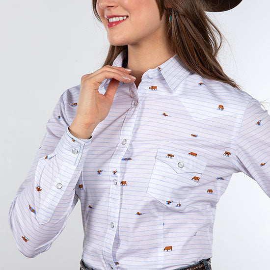 Panhandle Rough Stock Longhorn Stripe Top