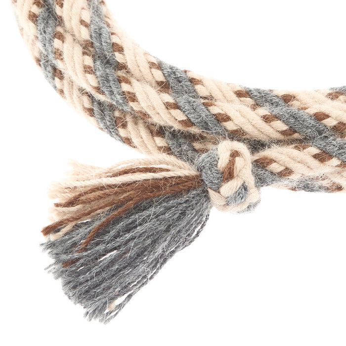 T3 Weavers 5/8 inch by 22 feet Tan, Chestnut, Light blue 100% Alpaca Mecate Reins