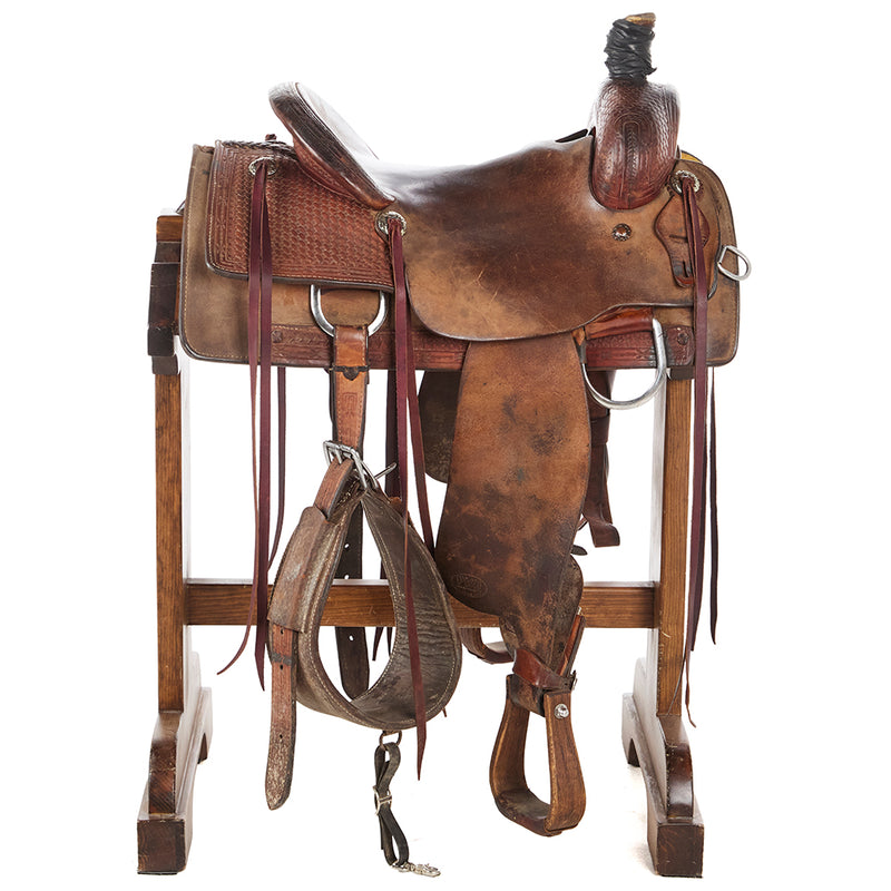 Pish Saddlery Used 16in 1/2 Breed Basket Stamp Ranch Cutter