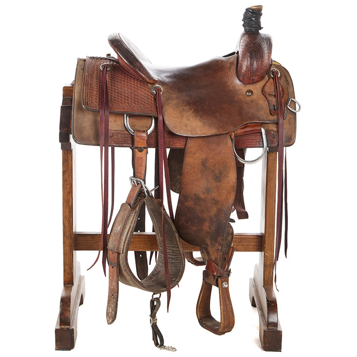 Pish Saddlery Used 16in 1/2 Breed Basket Stamp Ranch Cutter