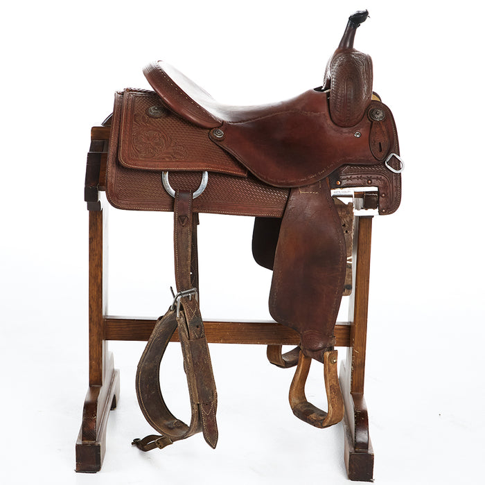 Martin Saddlery Used 16in Combo Tooled Ranch Cutter with Barbed Wire Border