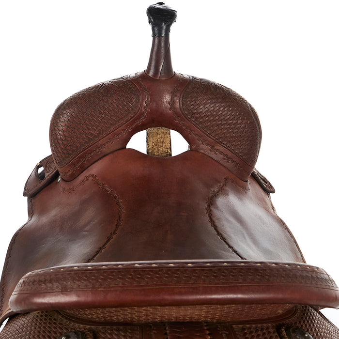 Martin Saddlery Used 16in Combo Tooled Ranch Cutter with Barbed Wire Border