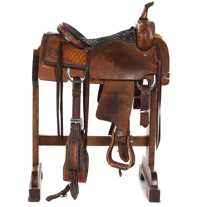 Trent Ward Used 15.5in 1/4 Breed Cutting Saddle