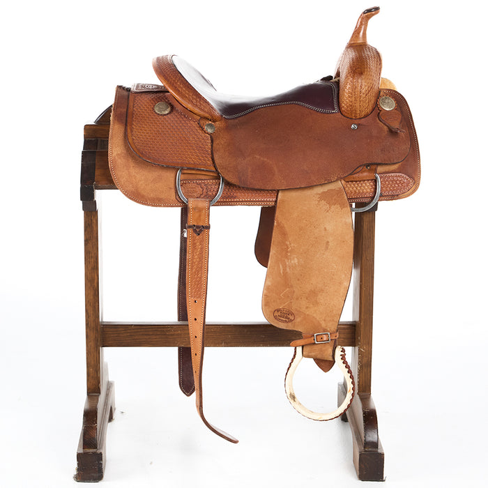 Billy Cook Used 16in 1/4 Breed Basket Stamp Cutting Saddle