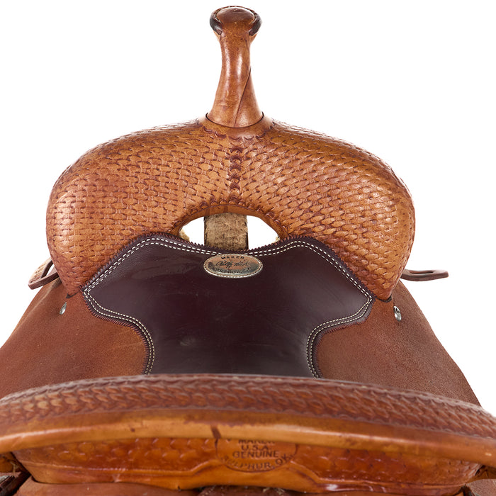 Billy Cook Used 16in 1/4 Breed Basket Stamp Cutting Saddle
