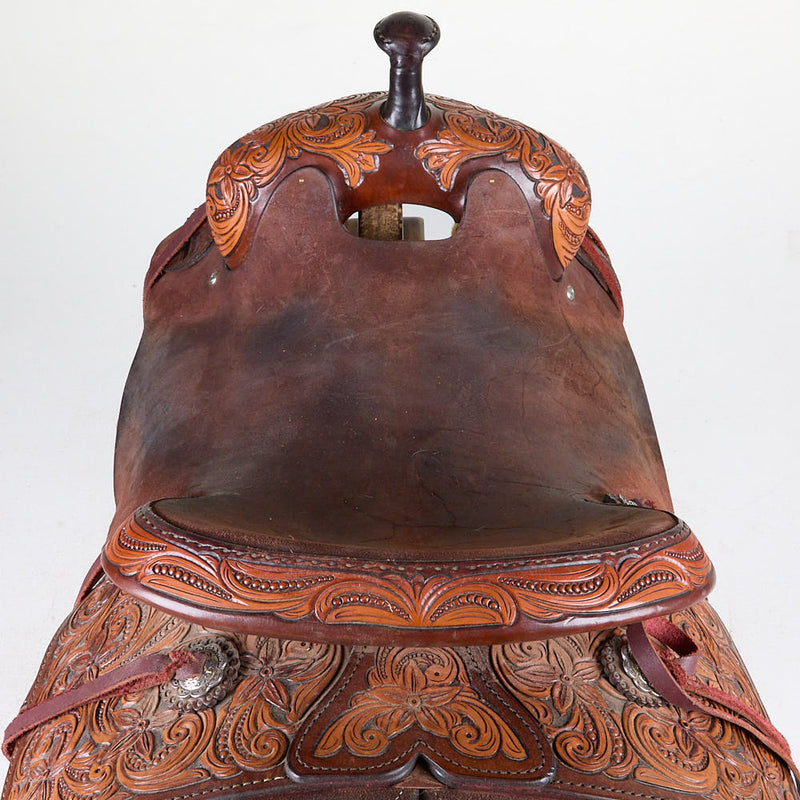 Scott Thomas Used 16in 1/4 Breed Floral Scott Thomas Cowhorse Saddle