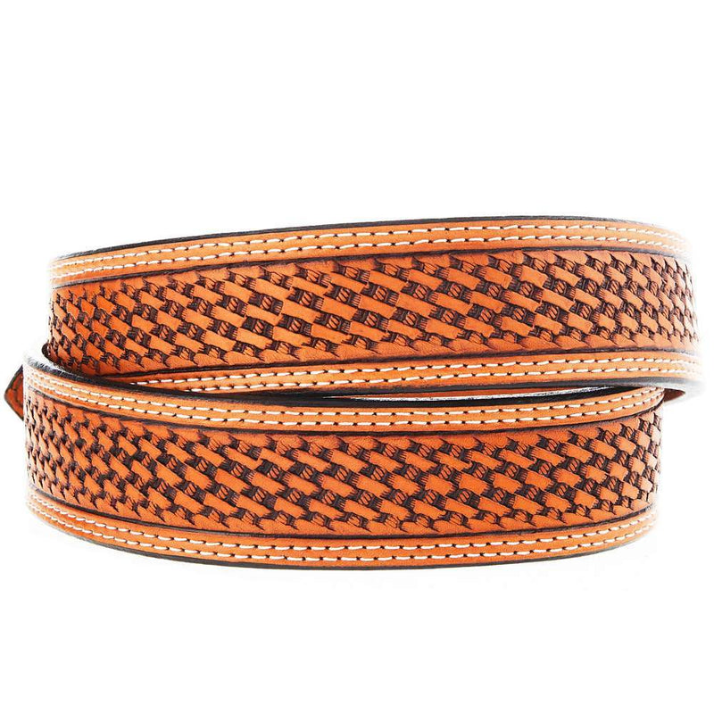 Vogt Silversmiths Men's Russet Basket Leather Belt
