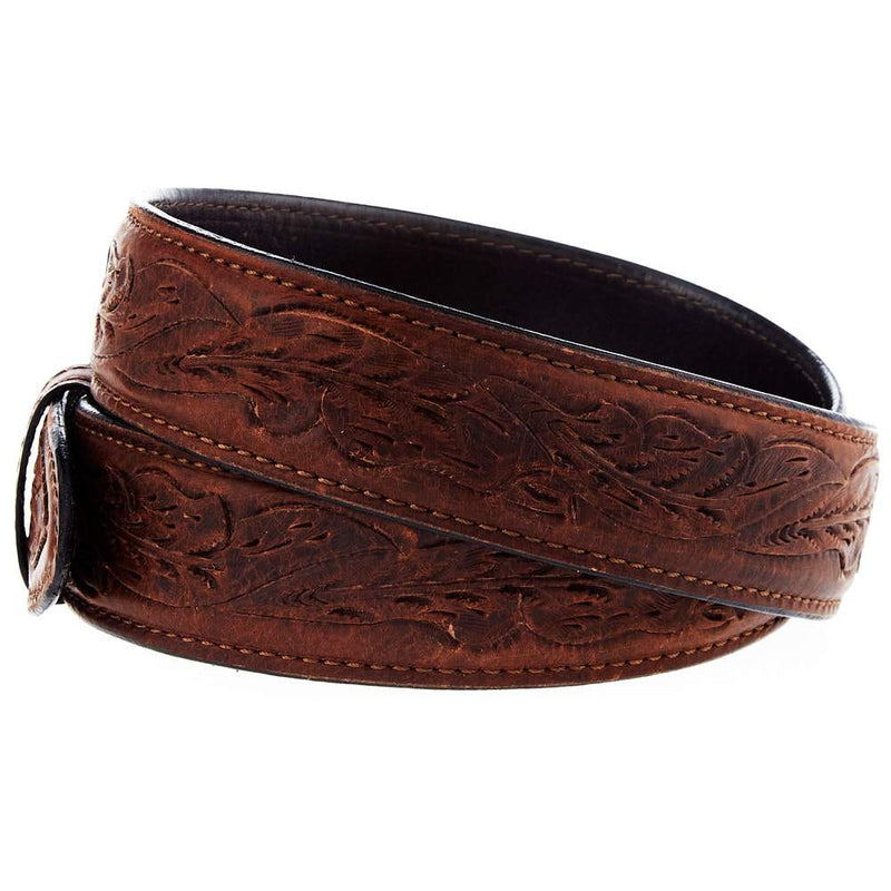 Vogt Silversmiths Oiled Bison Floral Belt