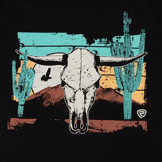 Rock & Roll Denim Desert Skull T-Shirt