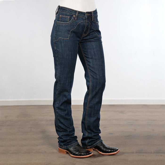 Rock & Roll Denim Western Yoke Modest Bootcut Jeans