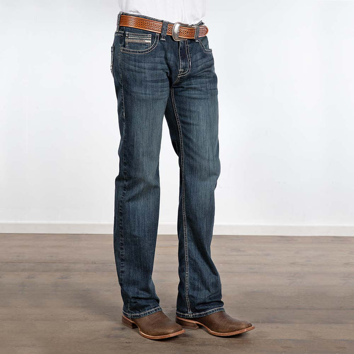 Rock & Roll Denim and Regular Fit Two-Tone Stitch Straight Leg Jeans