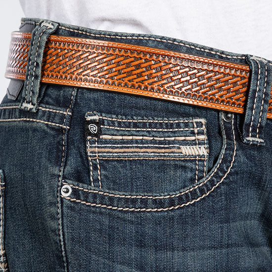 Rock & Roll Denim and Regular Fit Two-Tone Stitch Straight Leg Jeans