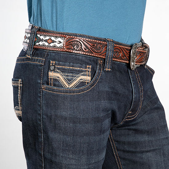 Rock & Roll Denim Pistol Straight Flat Seam Dark Wash Jeans