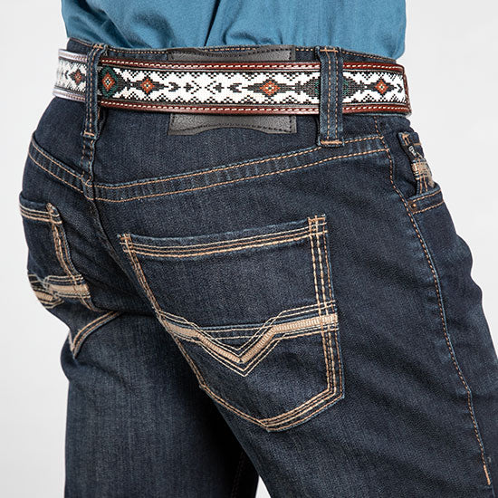 Rock & Roll Denim Pistol Straight Flat Seam Dark Wash Jeans