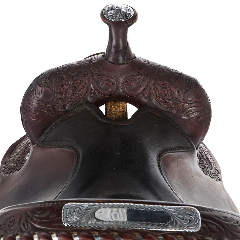 Circle Y Saddlery Used 15.5in Acorn Tooling with Silver Trail Saddle