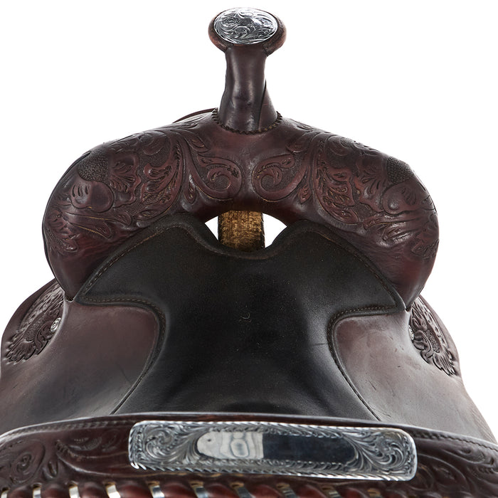 Circle Y Saddlery Used 15.5in Acorn Tooling with Silver Trail Saddle